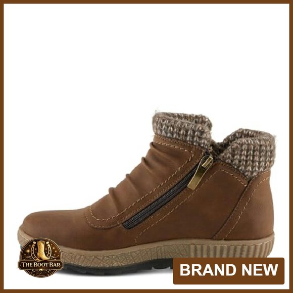 Water-Resistant Vegan Leather Ankle Booties with Dual Zippers & Shearling Lining - Picture 4 of 8